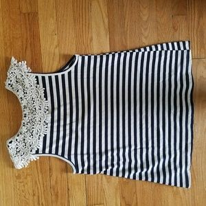 Anthropologie Tops - Anthropologie Striped Crochet Collar Tank Anthropologie Tops - Anthropologie Striped Crochet Collar Tank